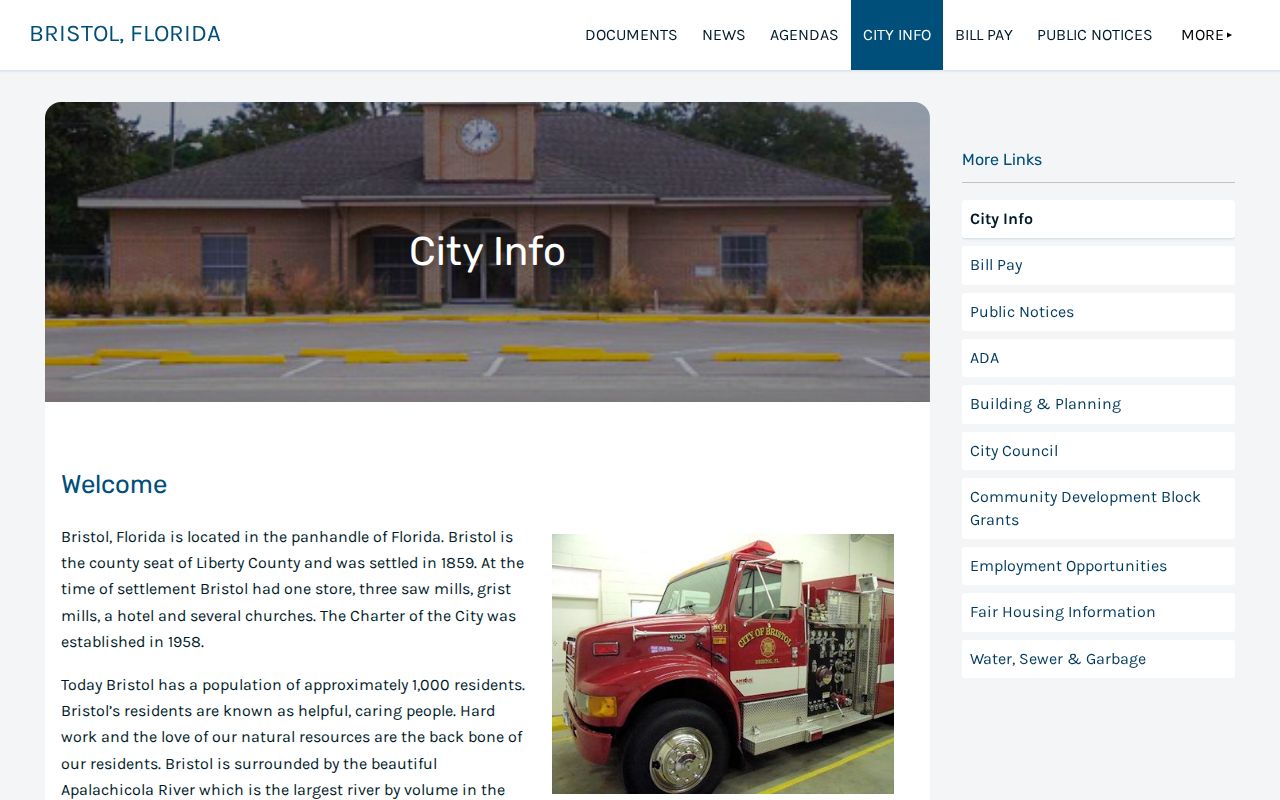 City of Bristol Florida official information page