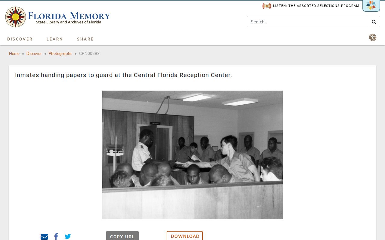 Florida Memory corrections photographic collection archive example